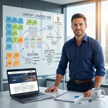 Consultant planning digital growth for an immigration law firm