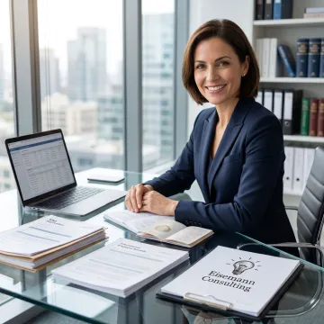 Consultant reviewing global visa management documents