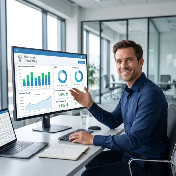 Consultant building custom KPI dashboard