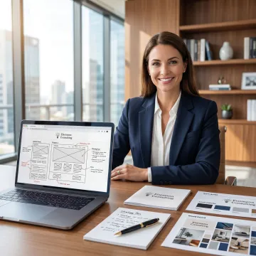 Consultant planning website structure and content