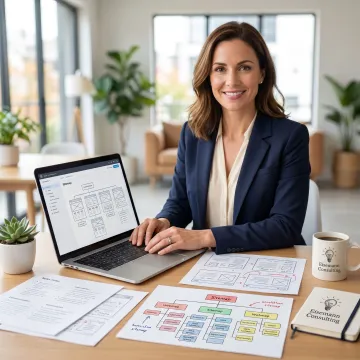 Consultant planning a custom small business website