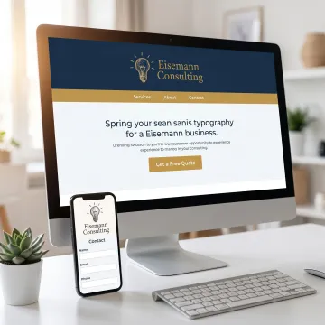 Custom small business website design on desktop