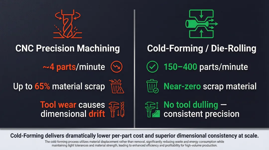 CNC machining versus cold-forming PCB connector pin manufacturing process comparison