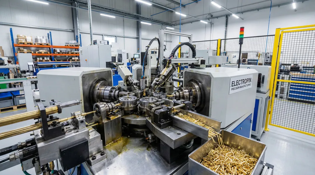 Electropin automatic die rolling process producing precision connector pins at high speed