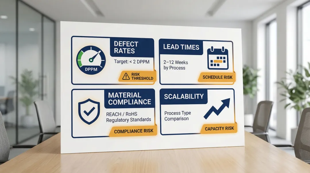 Four key connector pin manufacturer evaluation criteria with defect rate and compliance benchmarks