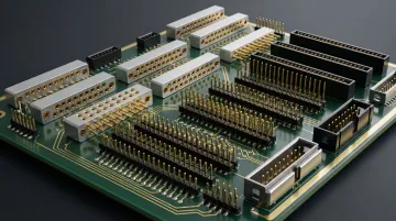 Industrial computing PCB connector assembly with high-density contact pins on circuit board