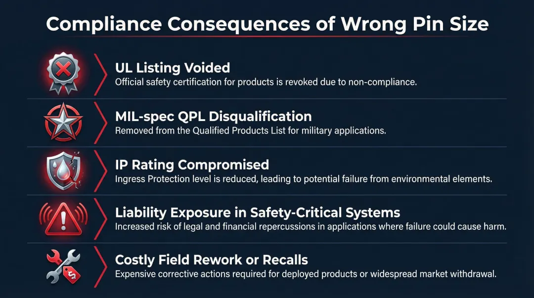 Five compliance and safety consequences of using wrong connector pin size in regulated industries