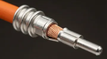 Automotive wire harness crimp terminals showing gas-tight crimped pin connections