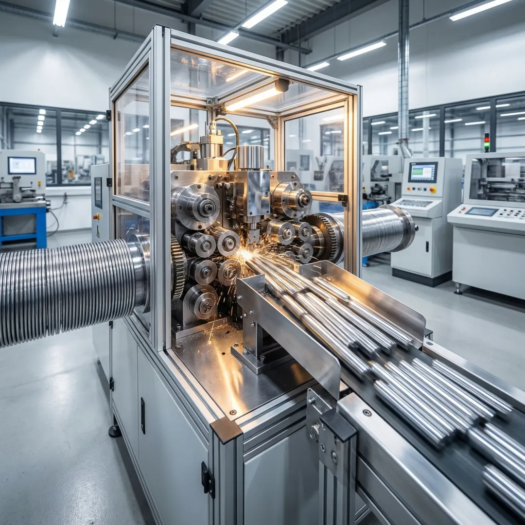 Automatic die rolling machine producing metal hinge pins in bulk