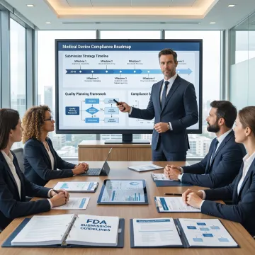 Consultant presenting medical device regulatory strategy