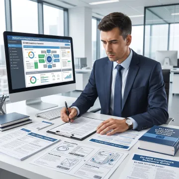 Consultant reviewing EU MDR labeling documents