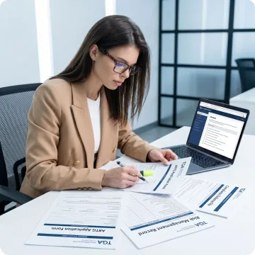 Consultant reviewing TGA submission package