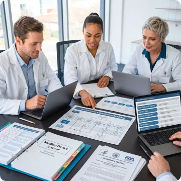 Consultants preparing a regulatory submission process