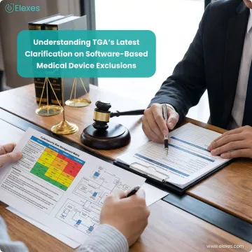 Consultant reviewing cybersecurity risk documentation for a medical device