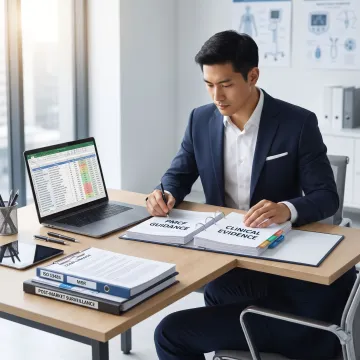 Regulatory consultant reviewing PMCF guidance documents