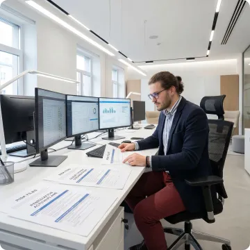 Consultant reviewing medical device remediation plan