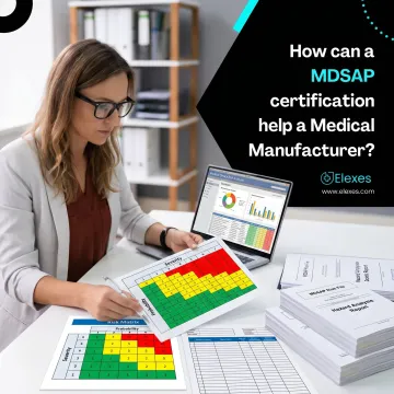 Consultant reviewing medical device risk documentation