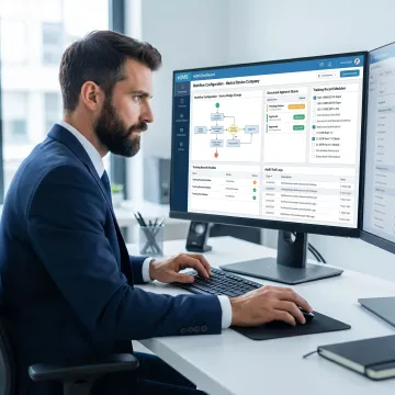 Consultant configuring an electronic quality management system