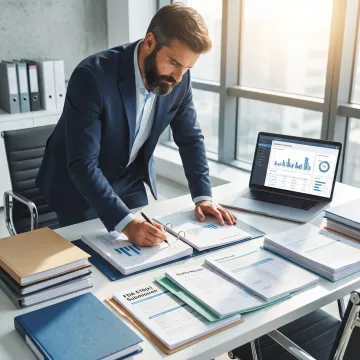 Consultant reviewing medical device regulatory strategy documents