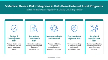 Five medical device risk categories addressed by risk-based internal audit programs