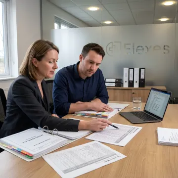 Medical device DHF remediation consulting team reviewing documentation
