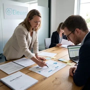 Quality professionals reviewing corrective action workflow