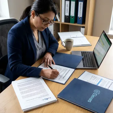 Consultant preparing a clinical evaluation report