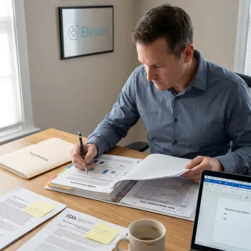 Consultant reviewing 510(k) readiness report
