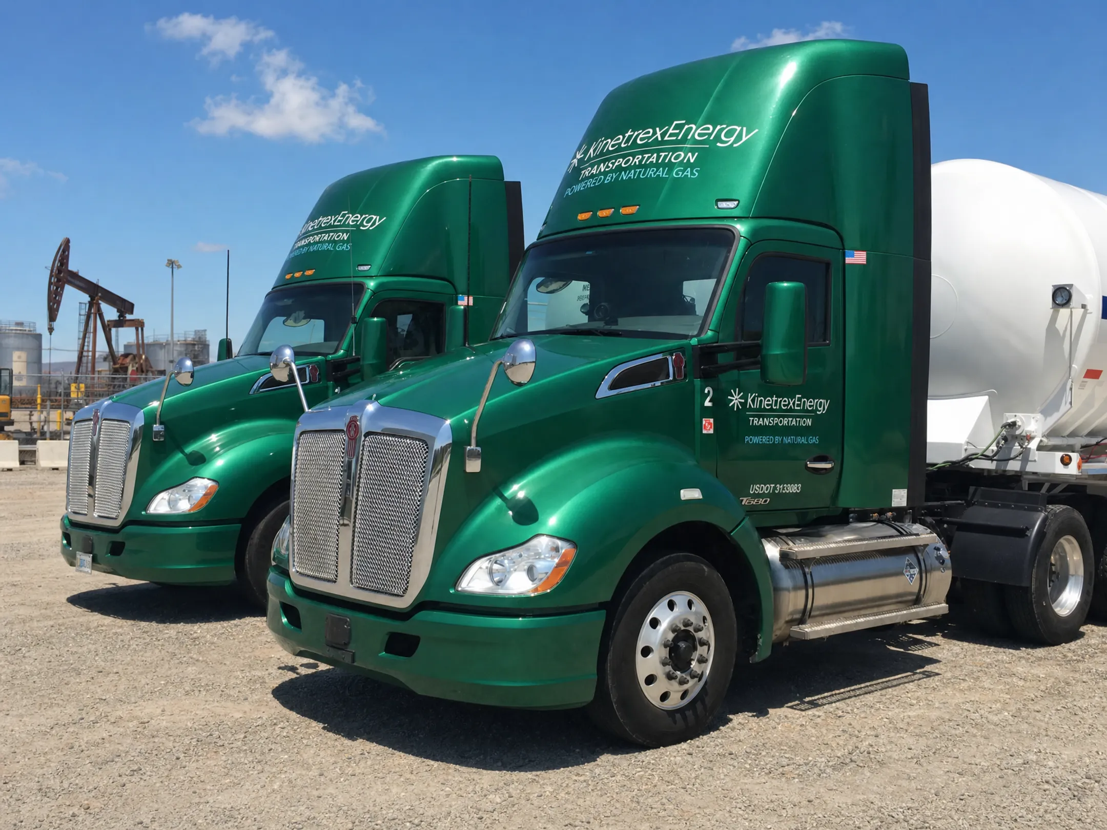 Natural gas tractor trucks used in frac-sand logistics fleet operations