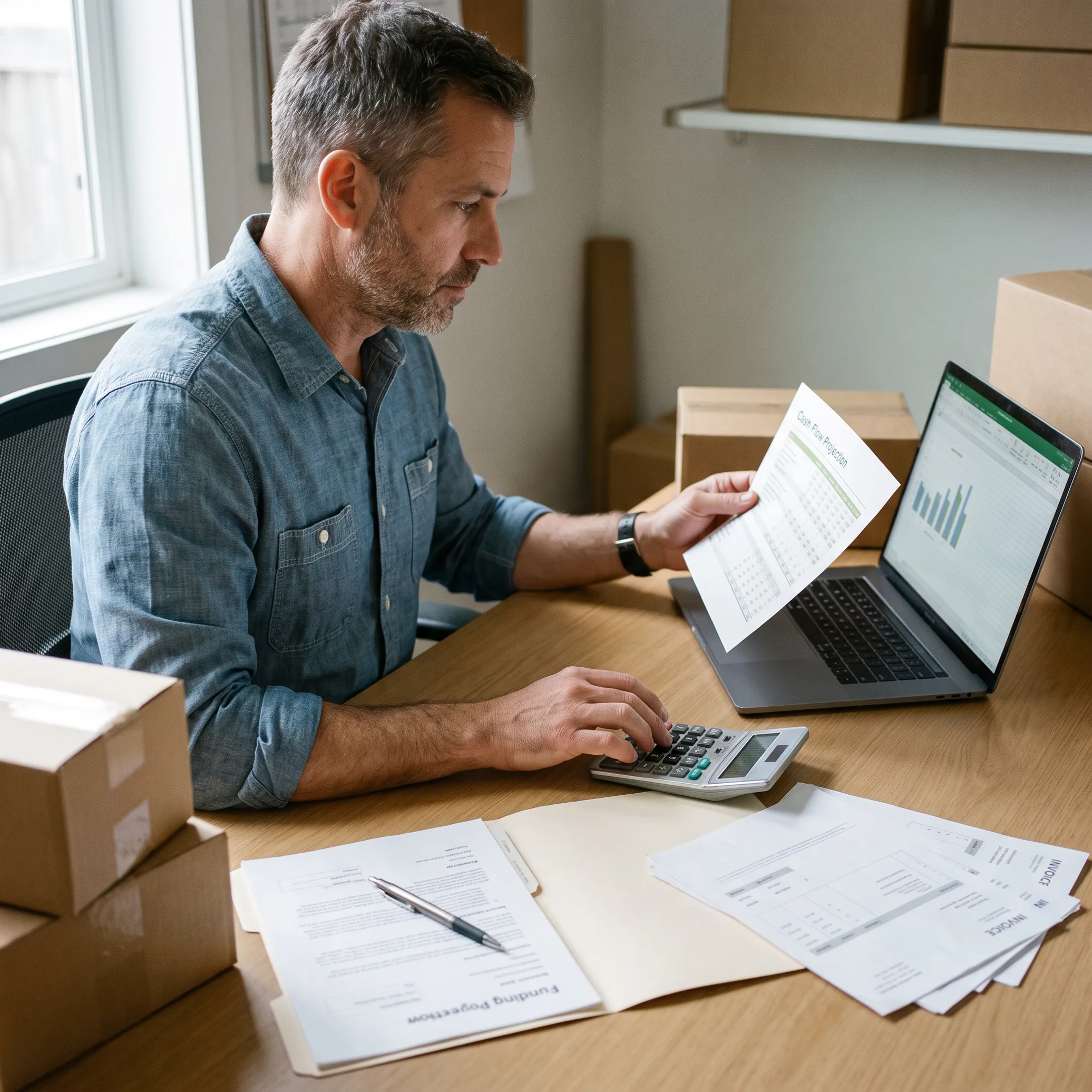 Business owner planning working capital use