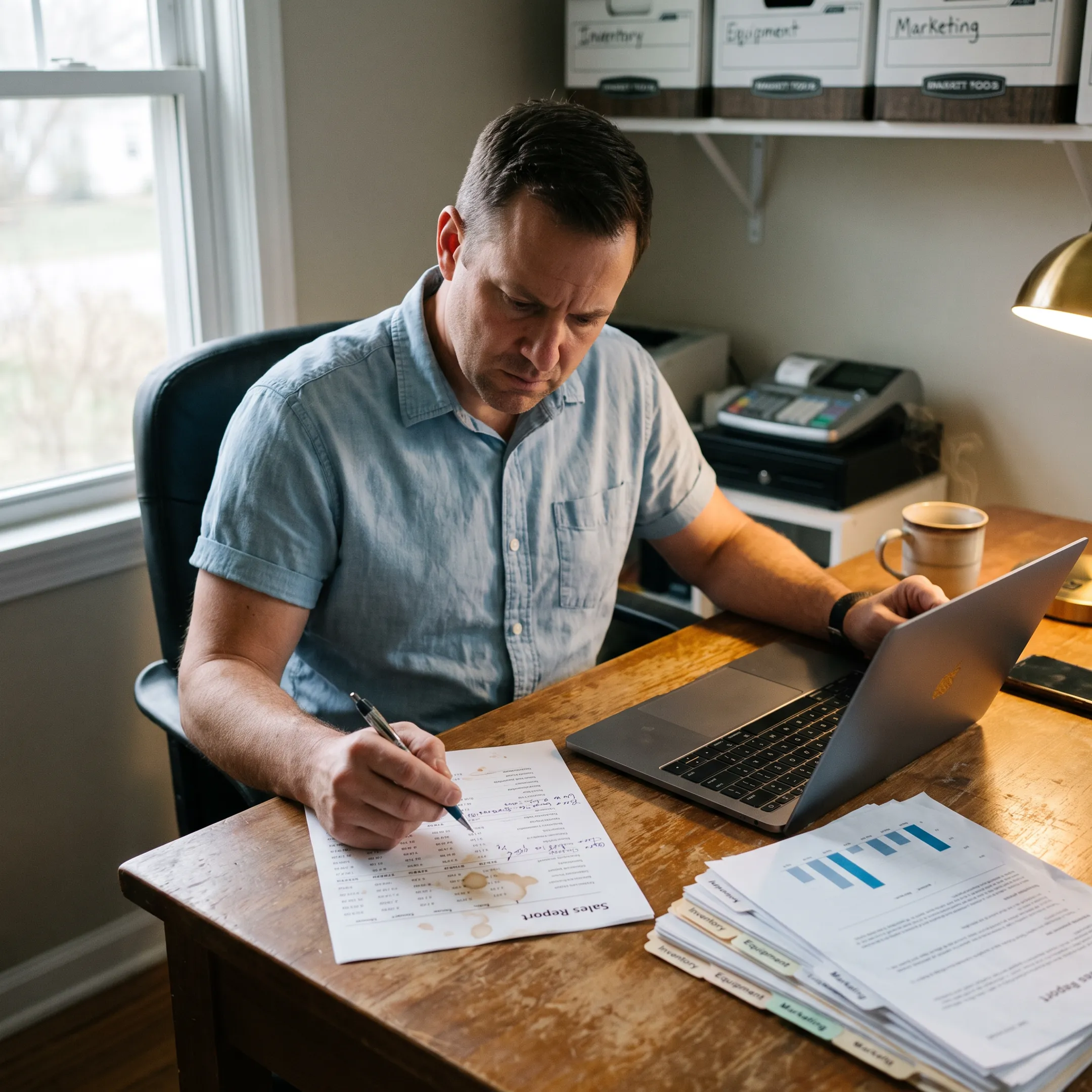Business owner planning working capital use