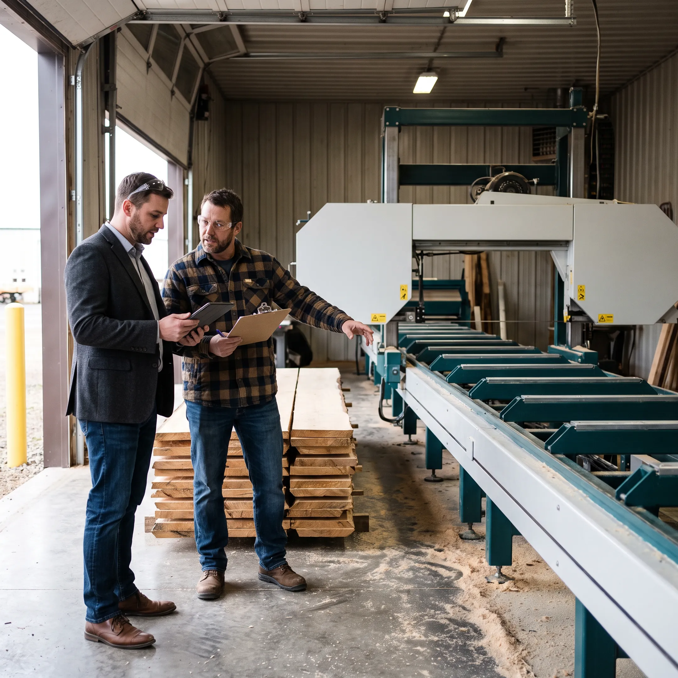 Sawmill machinery prepared for business equipment financing