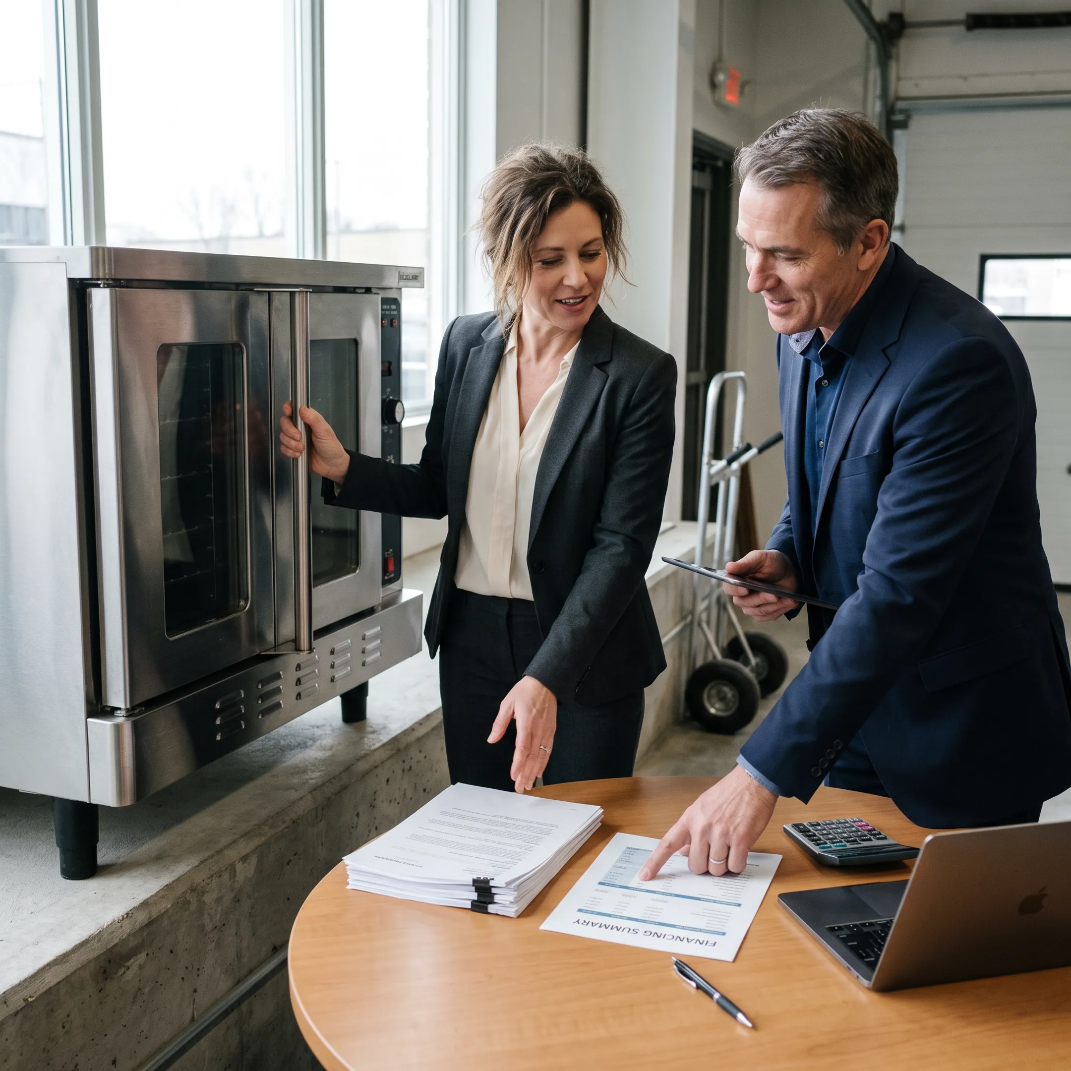 Commercial equipment purchase supported by business financing