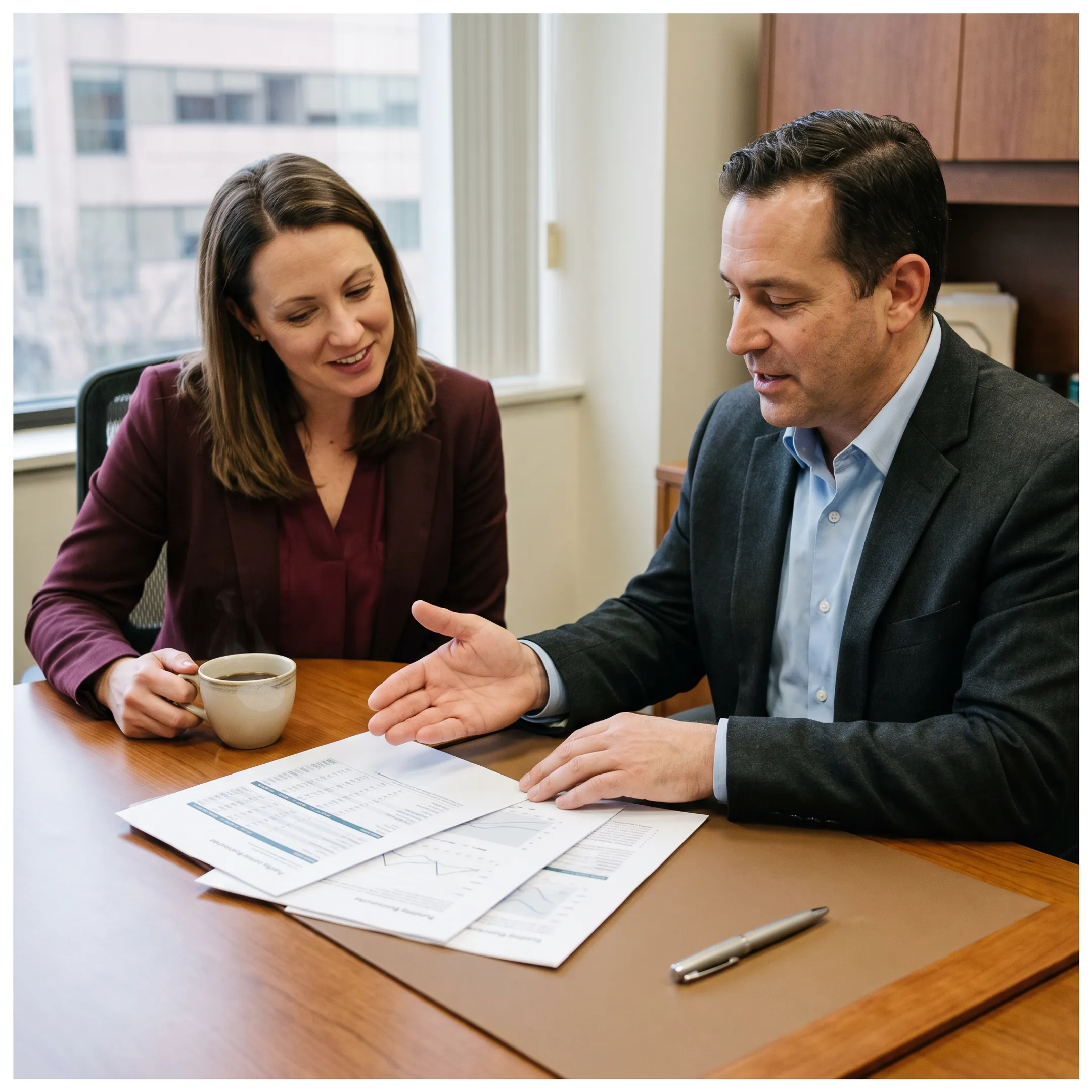 Advisor discussing business funding with an entrepreneur