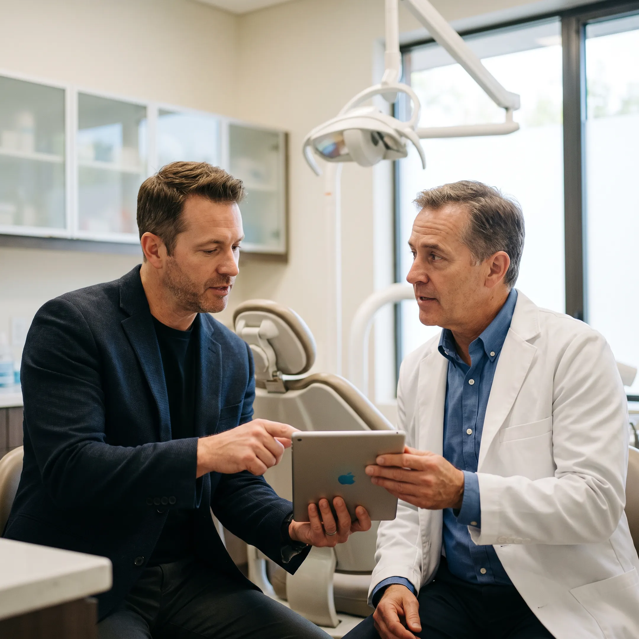 Dental equipment financing consultation in a modern practice