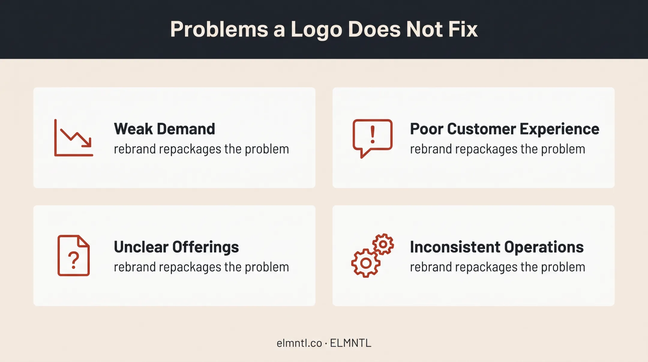 Four business problems a new logo cannot solve alone