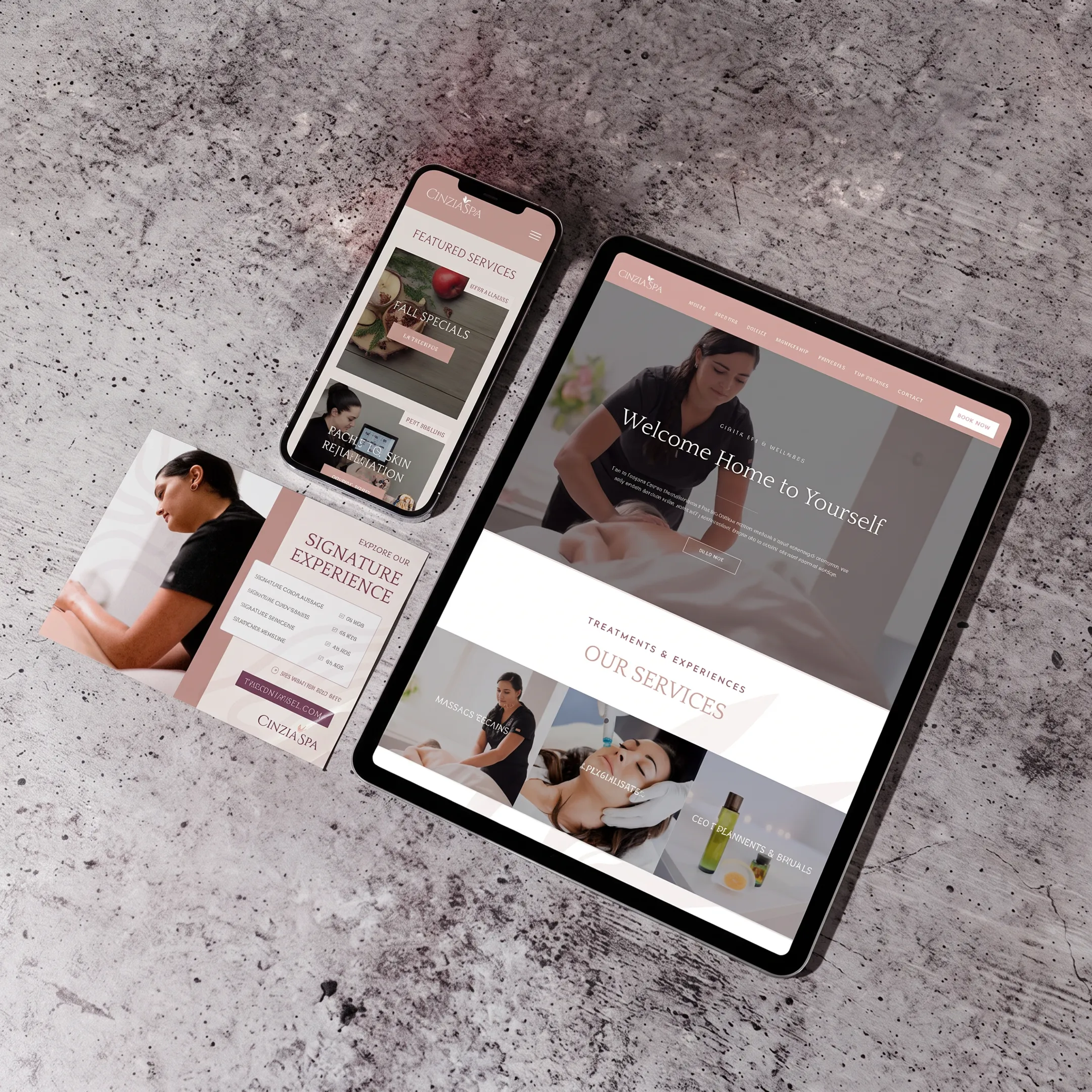 Branded social media campaign assets displayed across digital devices