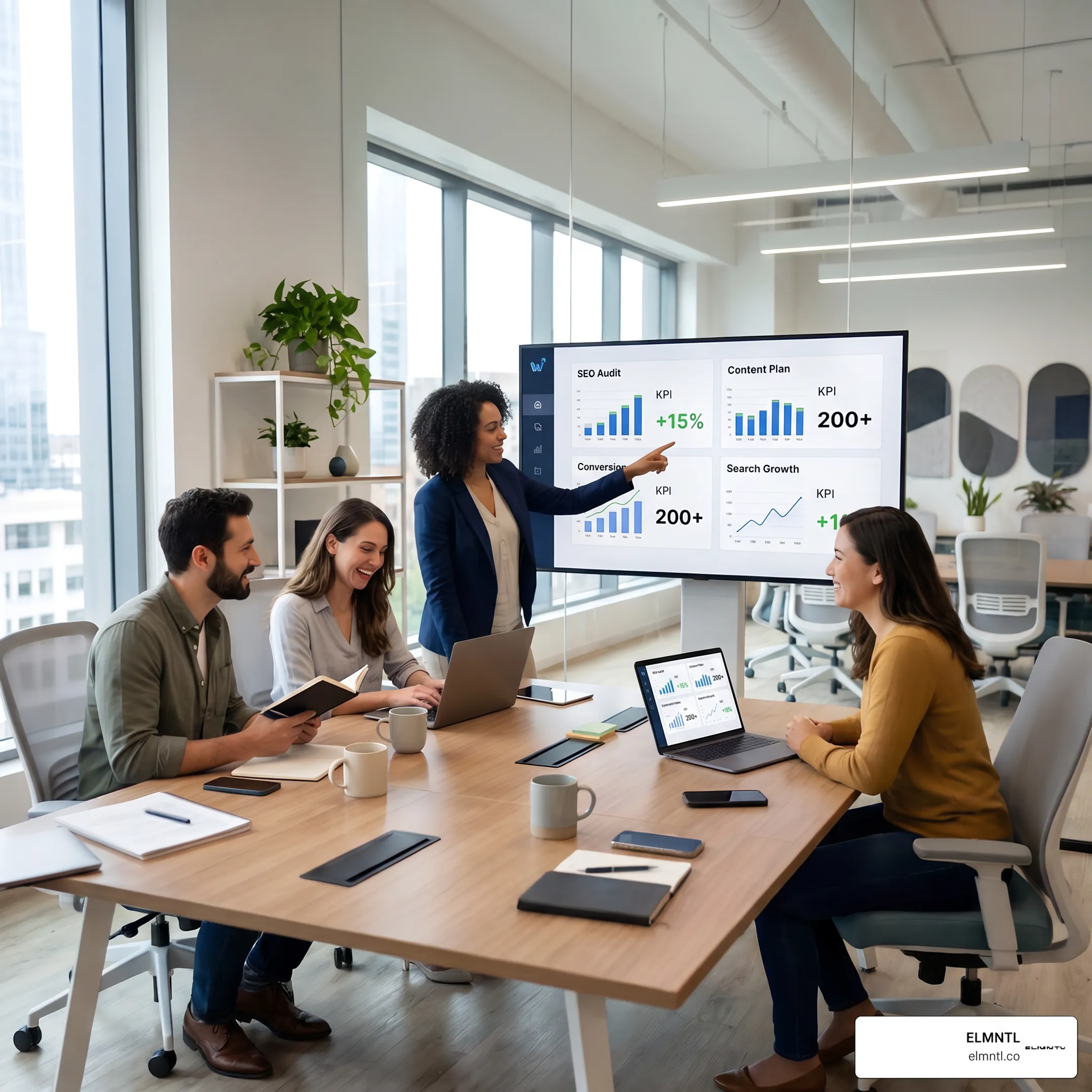 SaaS marketing team planning organic search and demand generation strategy