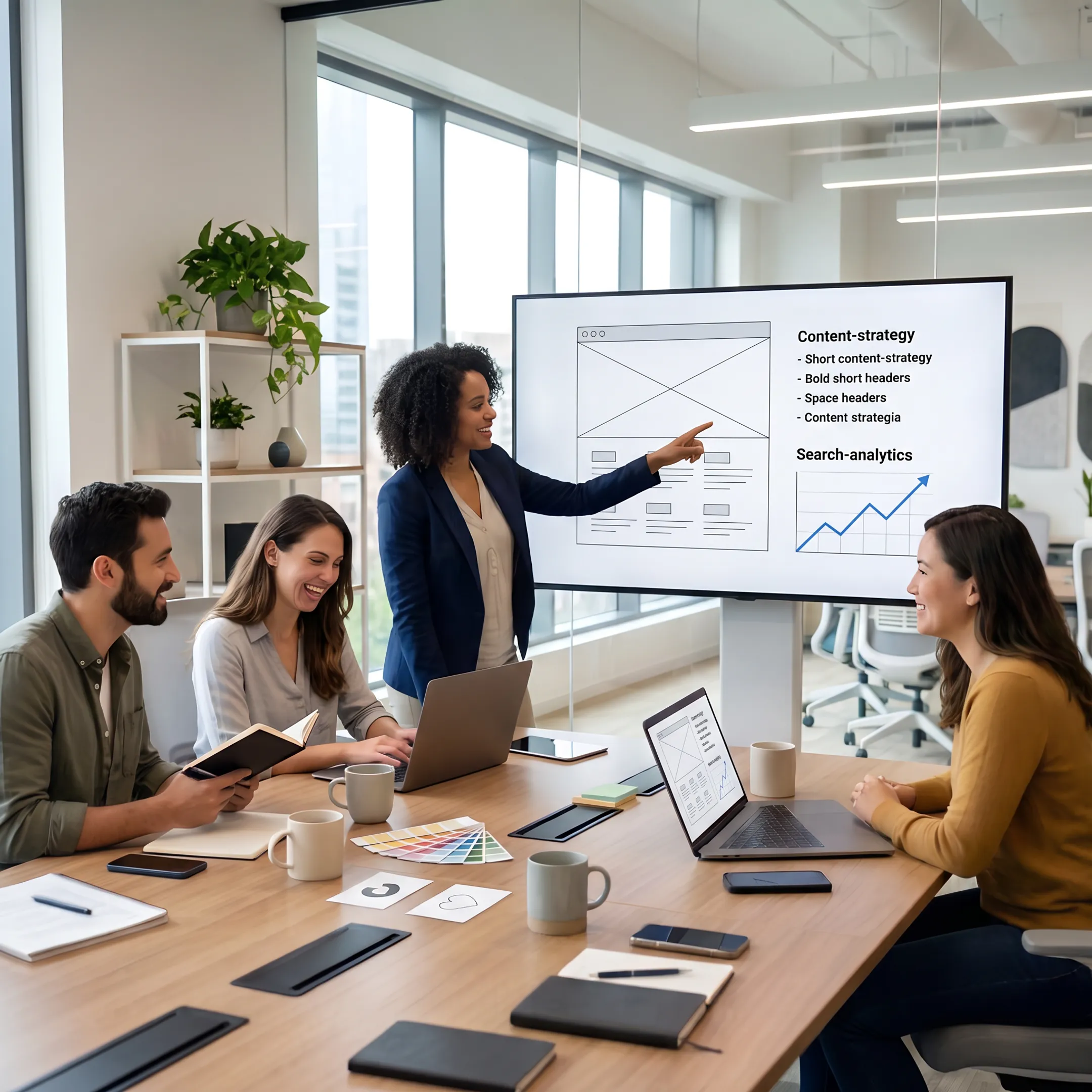 Marketing team planning an integrated B2B technology campaign