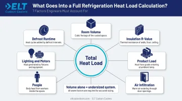 Cold room refrigeration heat load calculation factors and component diagram