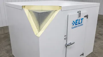 ELT Custom Coolers turnkey walk-in freezer box with polyurethane insulation panels