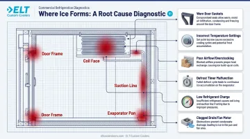 Six common causes of walk-in cooler freeze-ups diagnostic chart