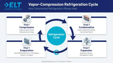 Four-stage vapor-compression refrigeration cycle process flow diagram