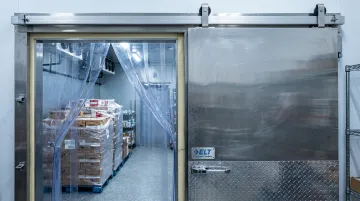 Grocery store walk-in freezer