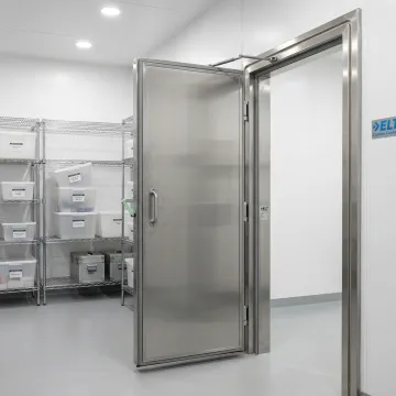 Pharmaceutical cold storage freezer door