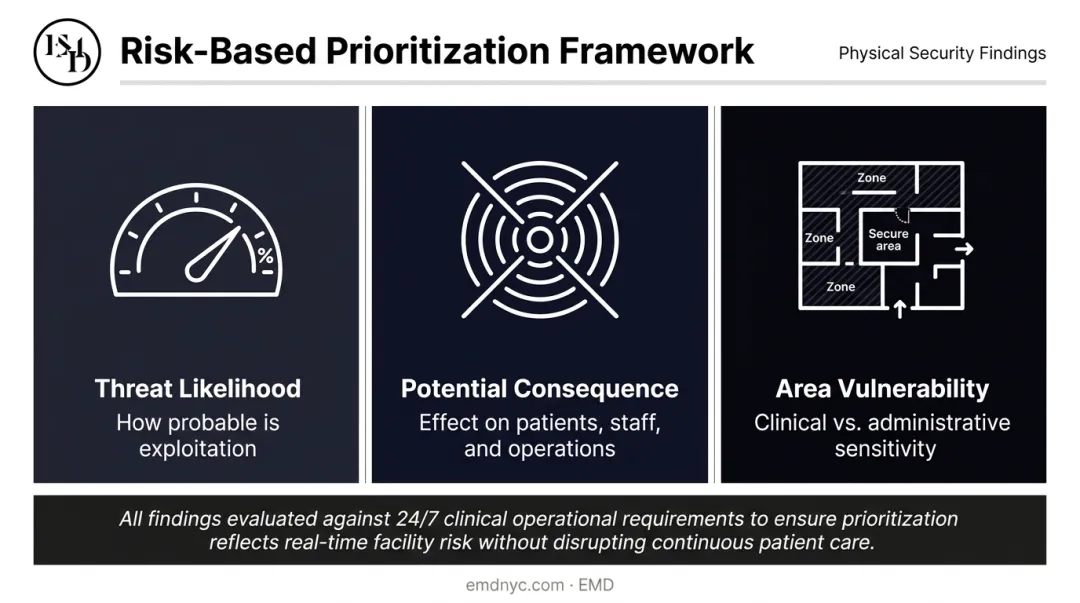 Three-factor risk prioritization framework for healthcare security vulnerability findings