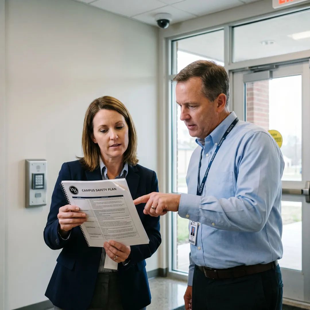 Secure K-12 school entrance with safety technology