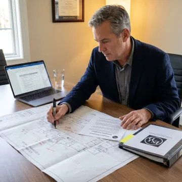 Consultant reviewing school security plans