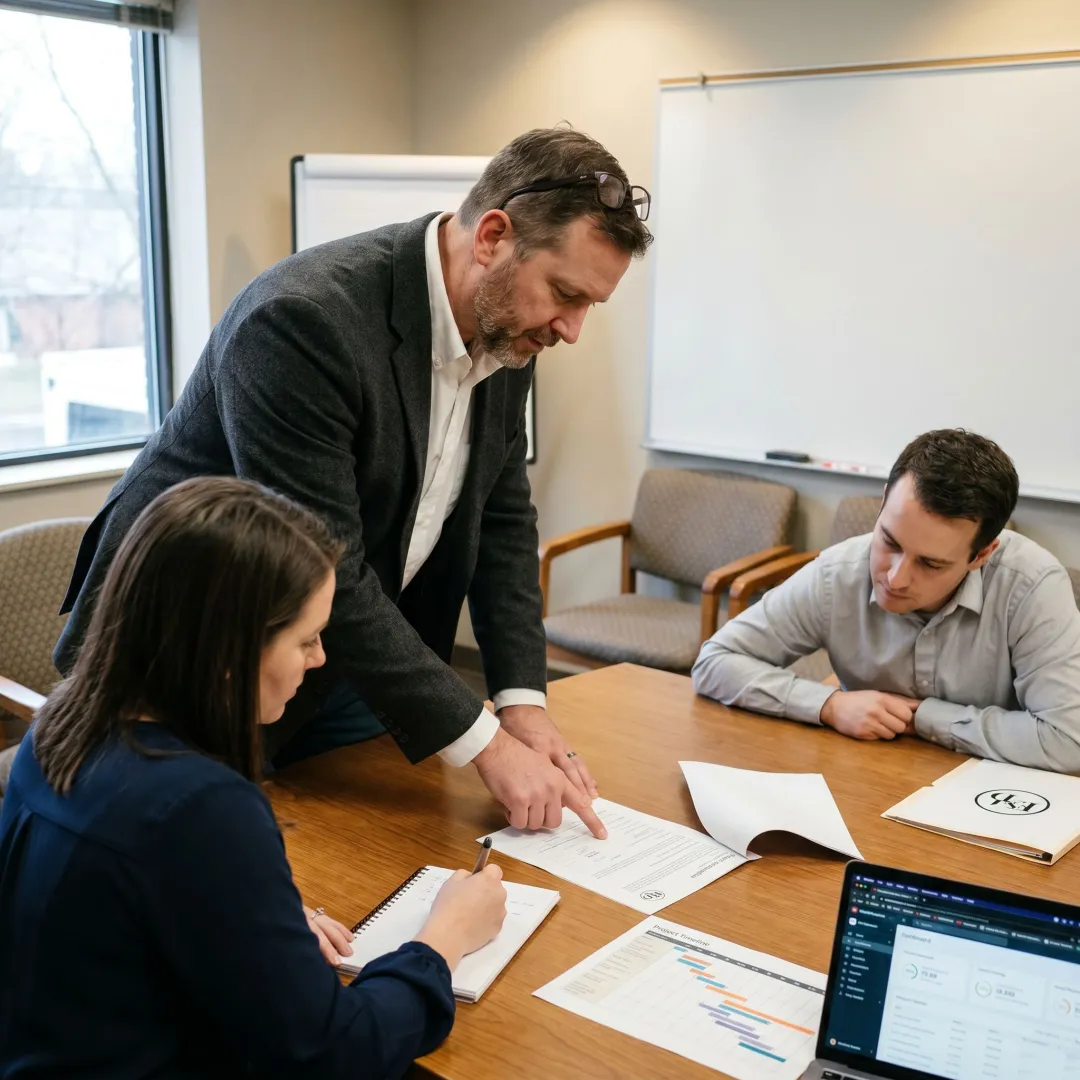Consultant guiding nonprofit security grant application process