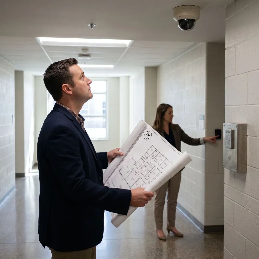 Security consultant assessing a Pittsburgh facility